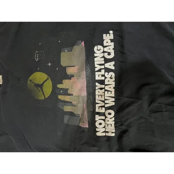 Jordan 'Not Every Flying Hero Wears a Cape' Graphic T-Shirt Black 3XL - Picture 3 of 5